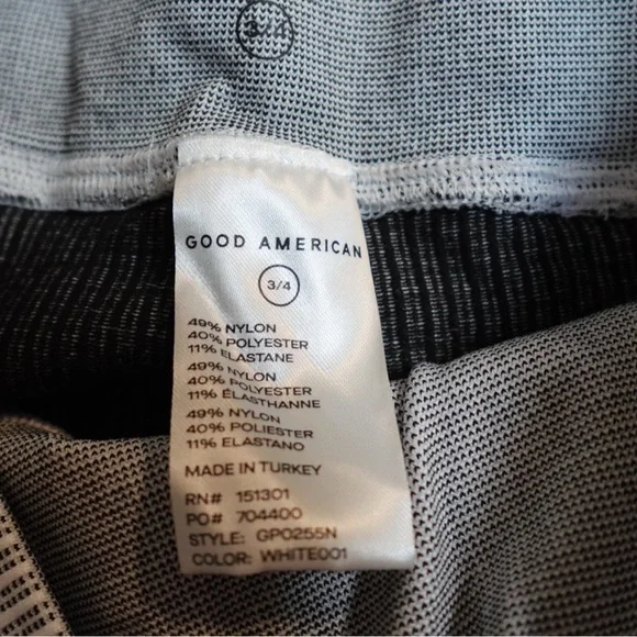 GOOD AMERICAN LEGGINGS WIDE RIB SHINE CLEAN SEAMLESS NWT WHITE 001 - Picture 6 of 7